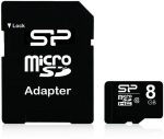   Silicon Power memóriakártya - MicroSD - 8GB - Class 10 - adapteres