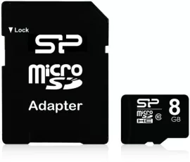 Silicon Power memóriakártya - MicroSD - 8GB - Class 10 - adapteres