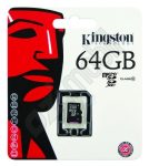   Kingston memóriakártya - Micro SD XC - 64GB - Class 10 - adapter nélkül