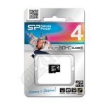   Silicon Power memóriakártya - MicroSD - 4GB - Class 4 - adapter nélkül