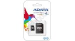 Adata memóriakártya - MicroSD - 4GB - Class 4 - adapteres