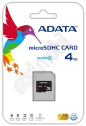 Adata memóriakártya - MicroSD - 4GB - Class 4 - adapter nélküli
