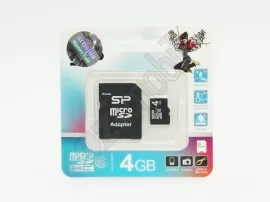 Silicon Power memóriakártya - MicroSD - 4GB - Class 4 - adapteres