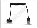   Apple iPhone 3G/3GS/4/4S/iPad/iPad2/iPad3 USB adat- és töltőkábel spirál vezetékkel - fekete