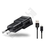   Samsung gyári USB hálózati töltő adapter + micro USB adatkábel - 5V/1A - ETA0U81EBE black (csomagolás nélküli/enyhén karcos)