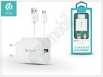   Devia Smart USB hálózati töltő adapter + micro USB adatkábel 1 m-es vezetékkel - Devia Smart USB Fast Charge for Android - 5V/2,1A - white