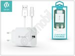   Devia Smart USB hálózati töltő adapter + USB Type-C adatkábel 1 m-es vezetékkel - Devia Smart USB Fast Charge for Type-C 2.0 - 5V/2,1A - white