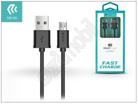 USB - micro USB adat- és töltőkábel 1 m-es vezetékkel - Devia Smart Cable for Android 2.1 - black