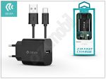   Devia Smart USB hálózati töltő adapter + USB Type-C adatkábel 1 m-es vezetékkel - Devia Smart USB Fast Charge for Type-C 2.0 - 5V/2,1A - black
